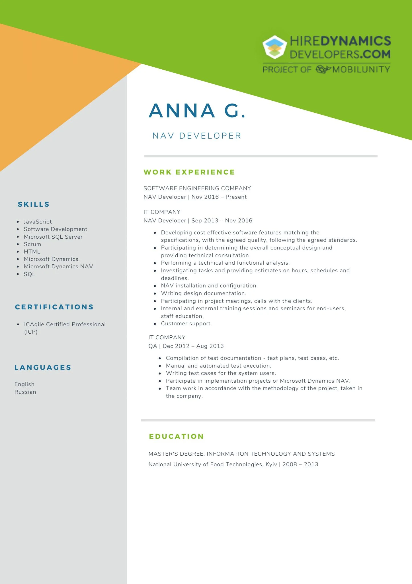 Anna G. – BC/NAV Developer
