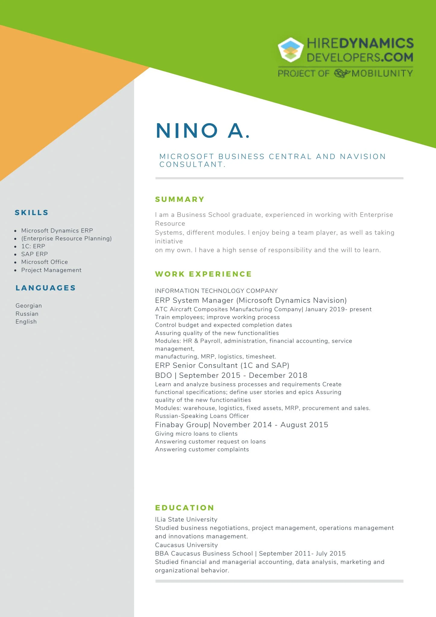 Nino A. – Microsoft Business Central and Navision Consultant