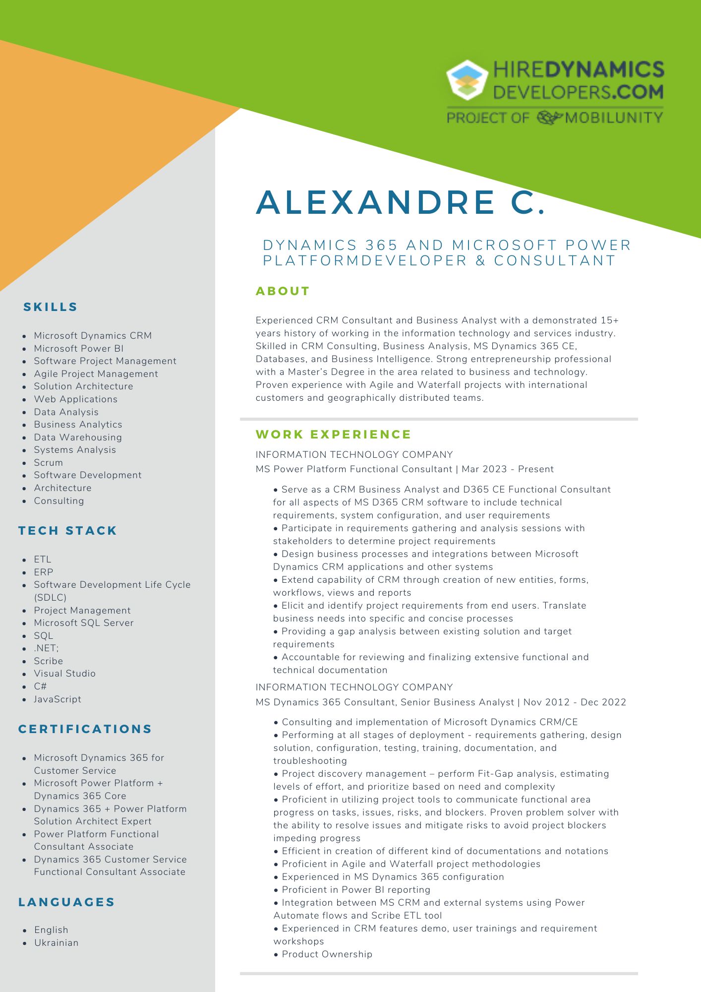 CRM Associate & D365 Manager, PowerApps Consultant