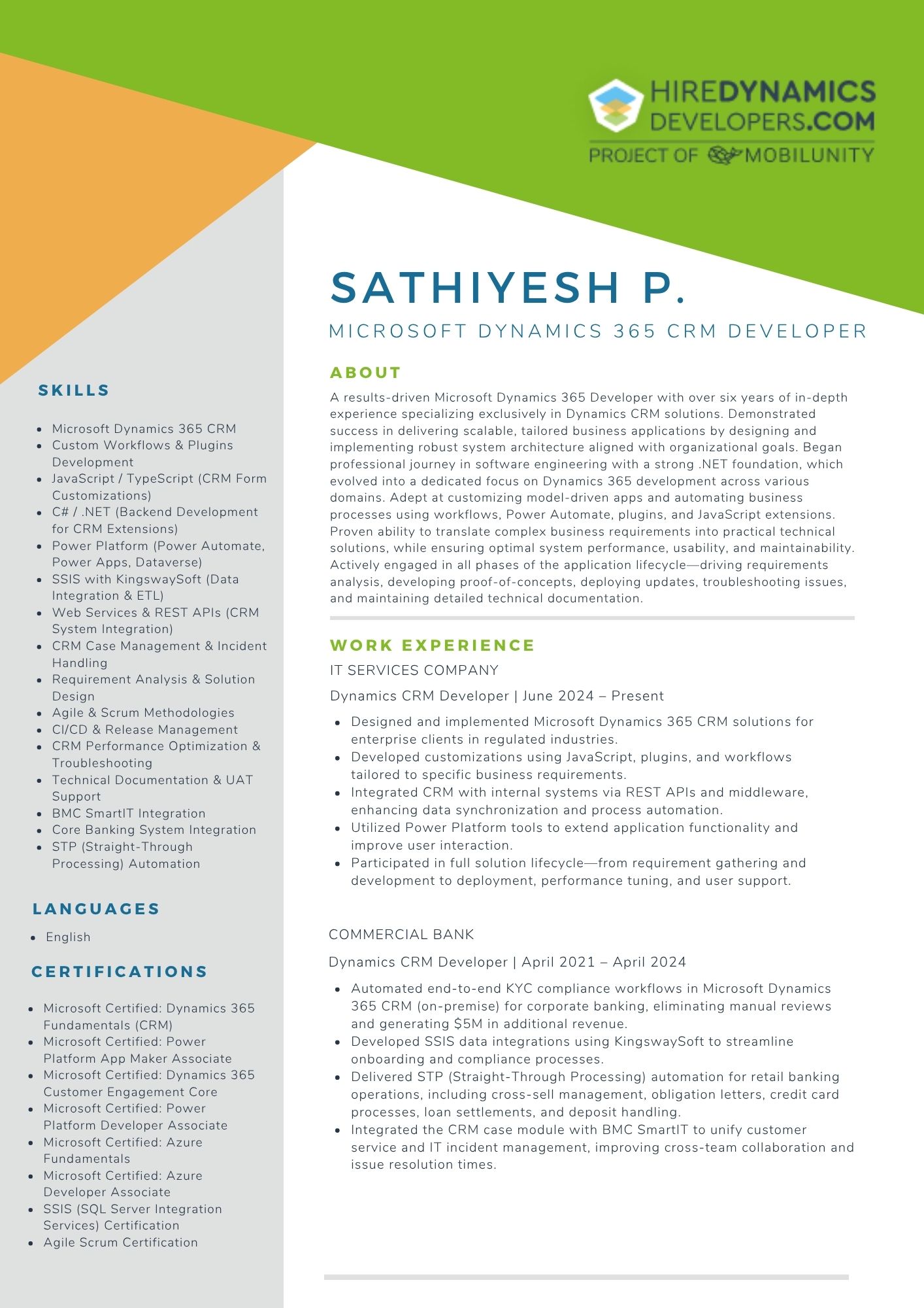 Microsoft Dynamics 365 CRM Developer