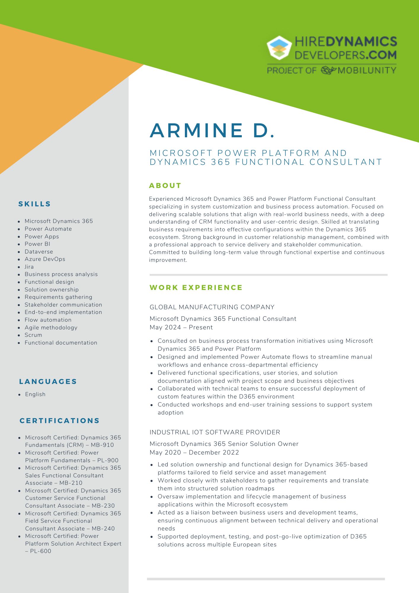 Microsoft Power Platform and Dynamics 365 Functional Consultant