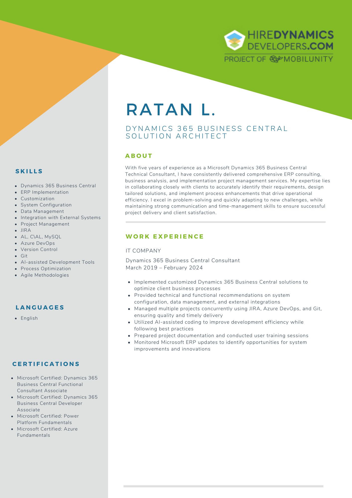 Dynamics 365 Business Central Solution Architect