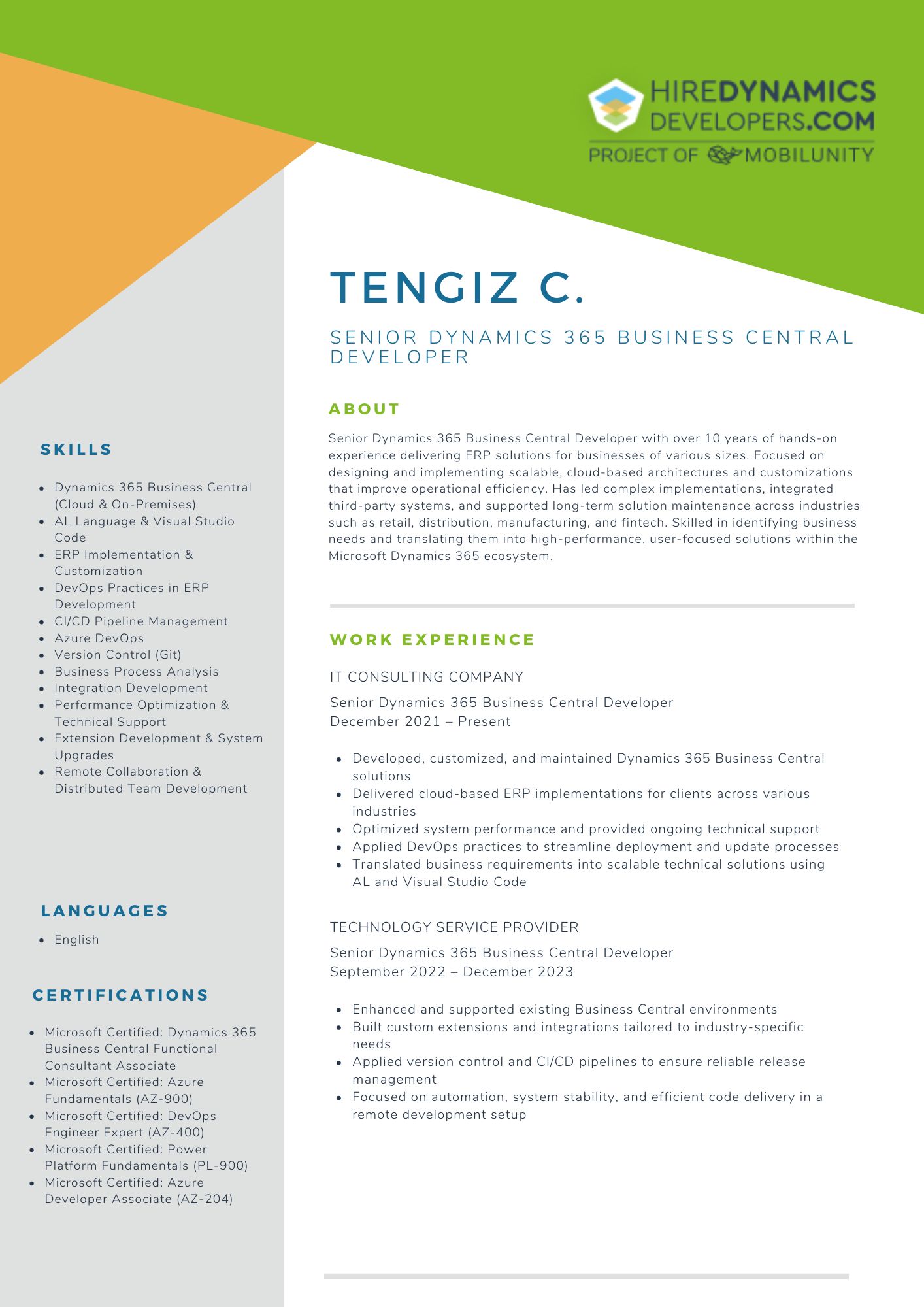 Senior Dynamics 365 Business Central Developer