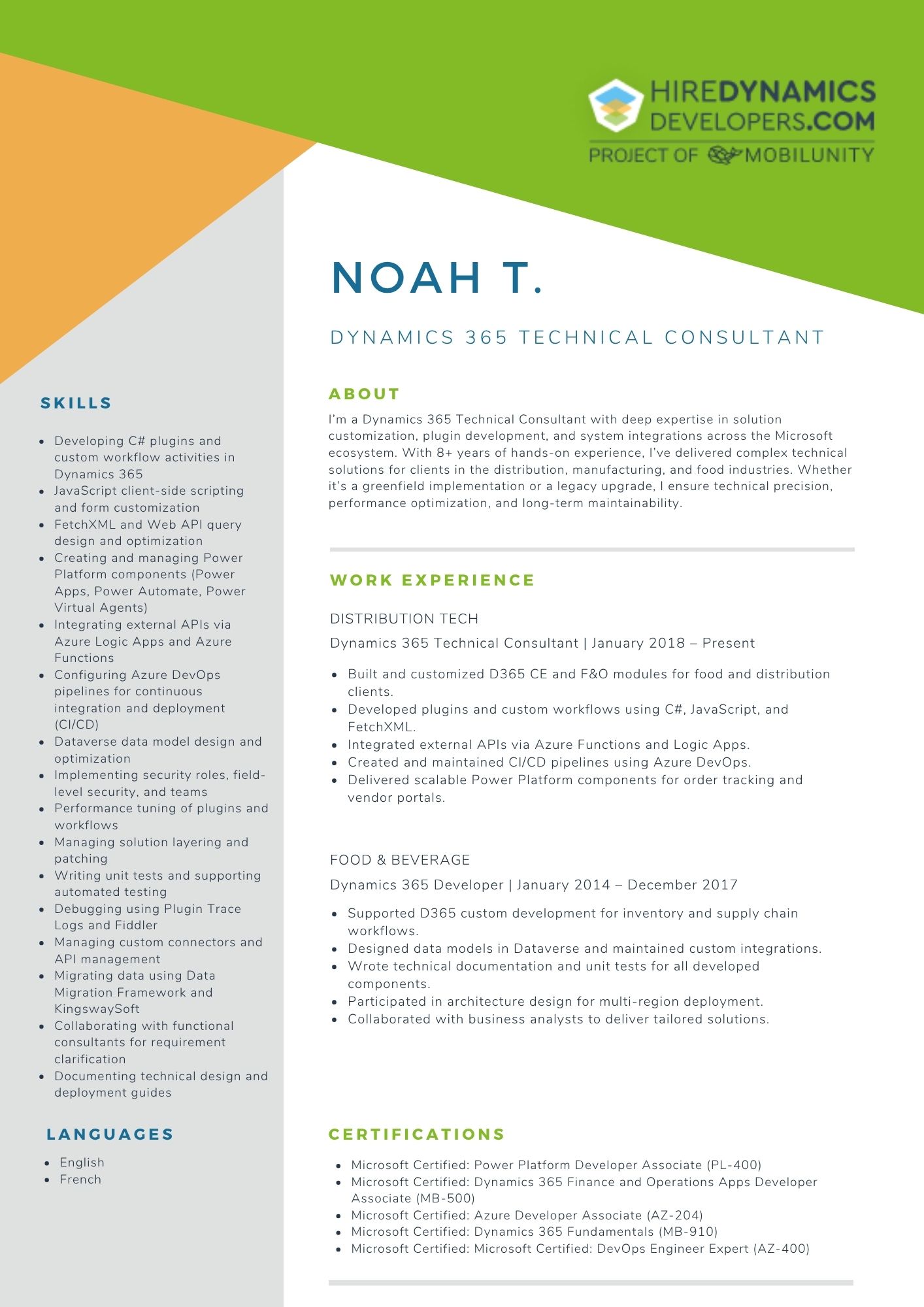 Dynamics 365 Technical Consultant