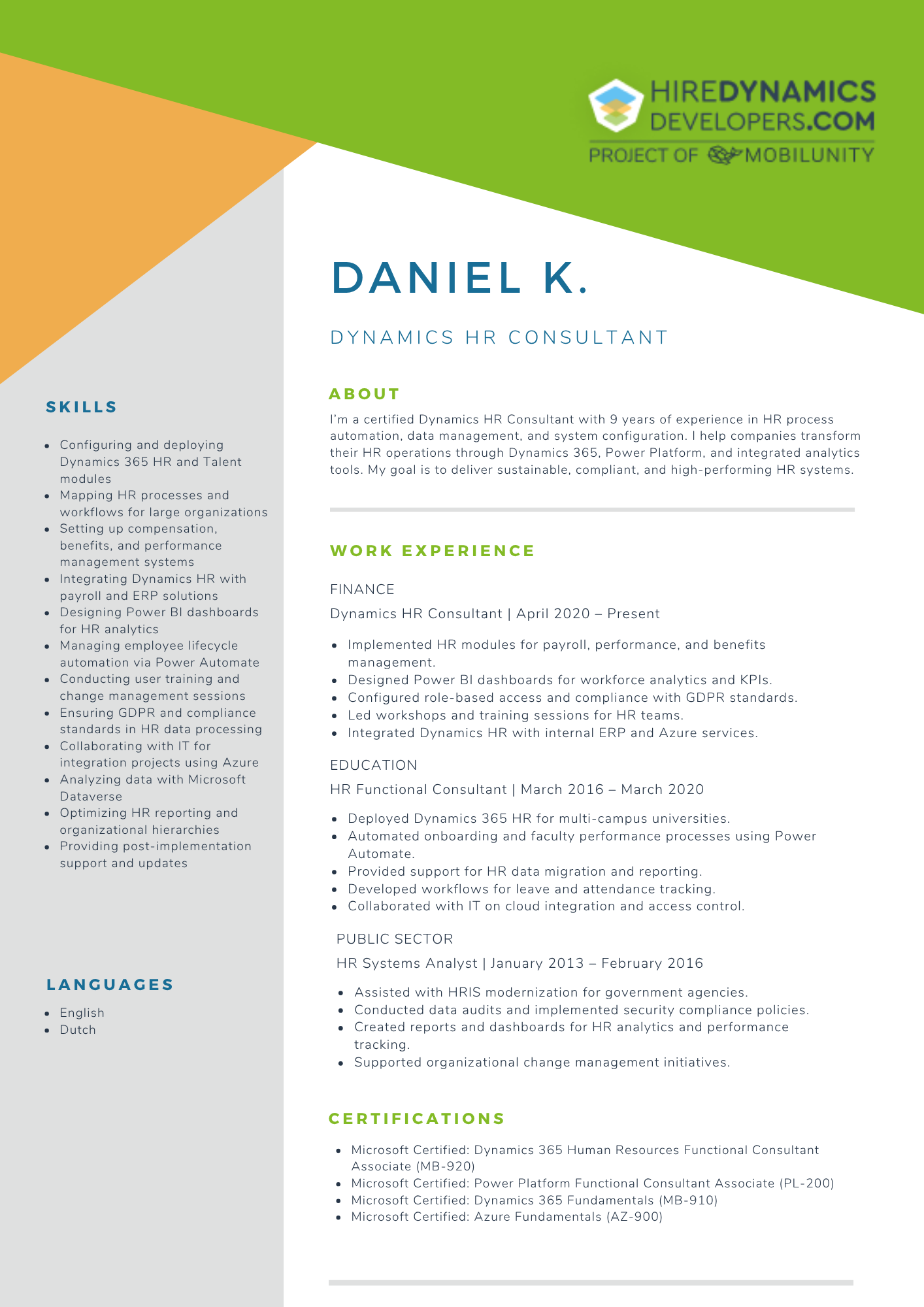 Daniel K. – Dynamics HR Consultant